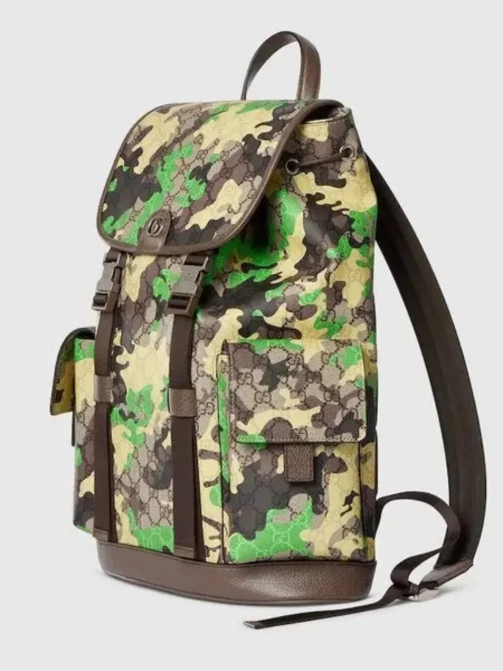 Gucci GG Monogram Camouflage Large Backpack in Green